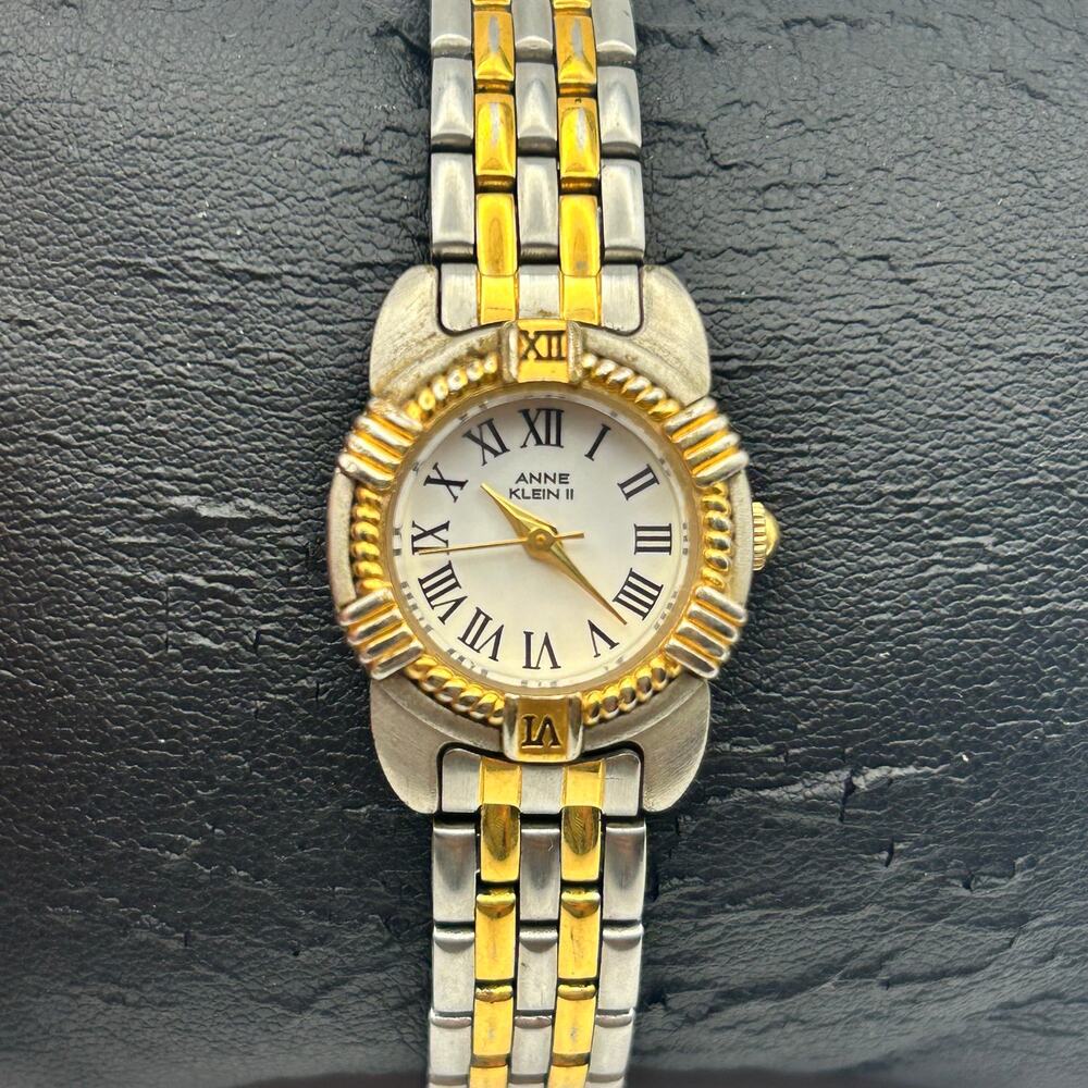 Anne Klein II Two-tone Roman Numerals Women’s Watch Working New Battery